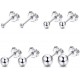 4 Pairs 925 Earrings For Women Girls Round Ball Small Stud Earrings Set 2; 3; 4; 5 Mm